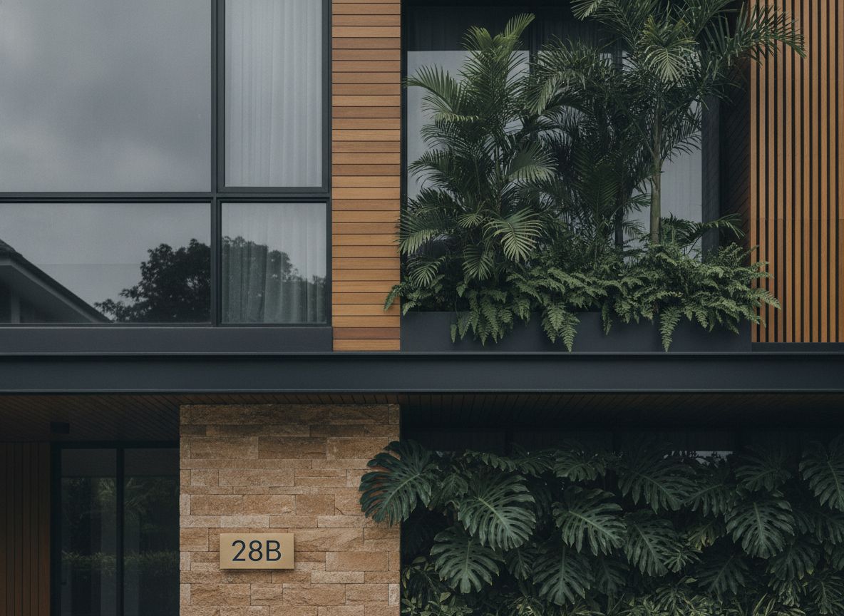 Modern District 11 landed home facade detail